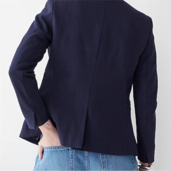 J. Crew‎ Going-Out Long Sleeve Blazer in Stretch Twill in Navy Blue Sz 8P NEW - Picture 2 of 13